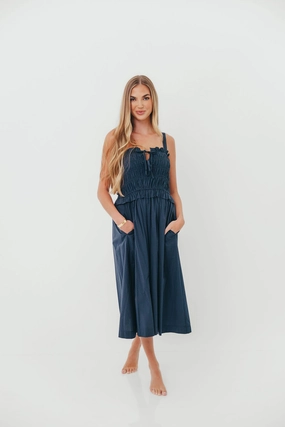 Juniper Midi Dress in Ink Warm Touch