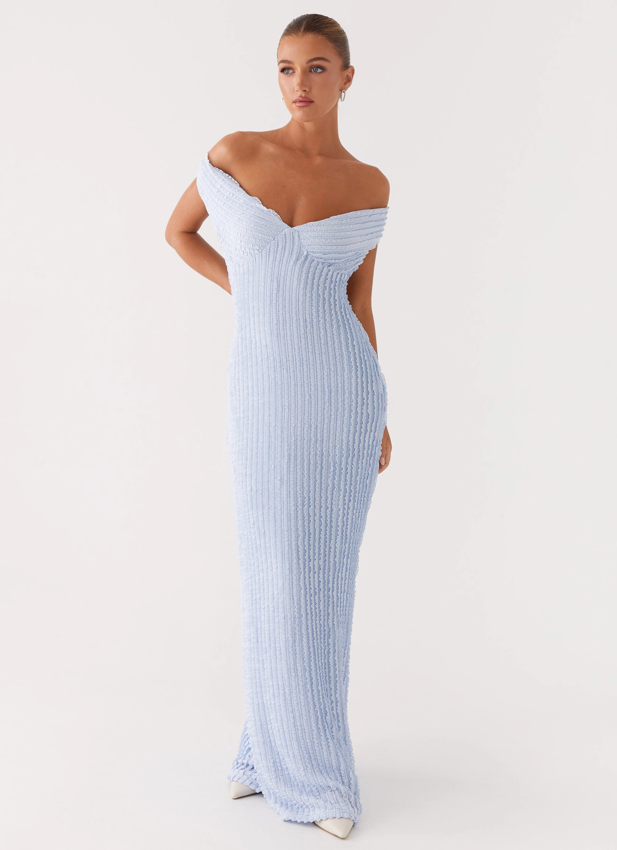 Tie-dye Sleeve Light Chantelle Maxi Dress - Blue