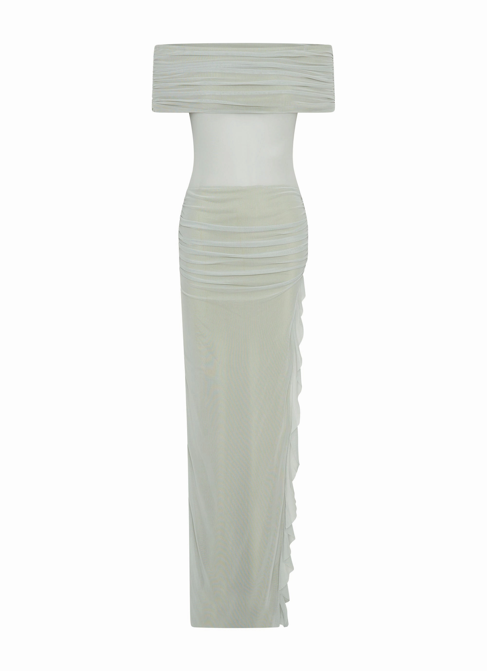 Dreamy Flow Polished office dress Nelly Off Shoulder Maxi Dress - Pistachio