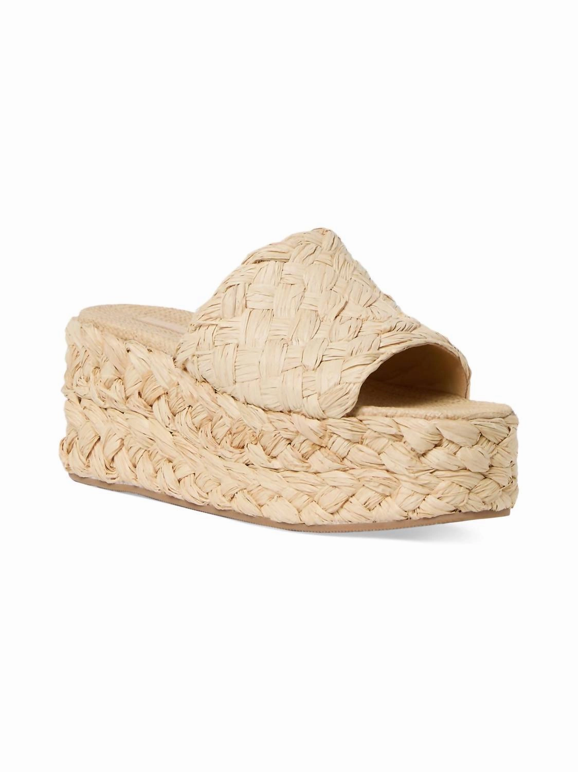 Poolside Vibes Anti Bacterial Women's Natural Aaron Platform Raffia Mules