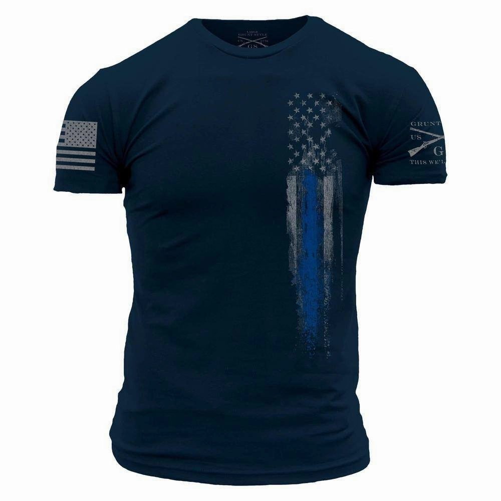 Picnic Blue Line Flag T-Shirt - Navy