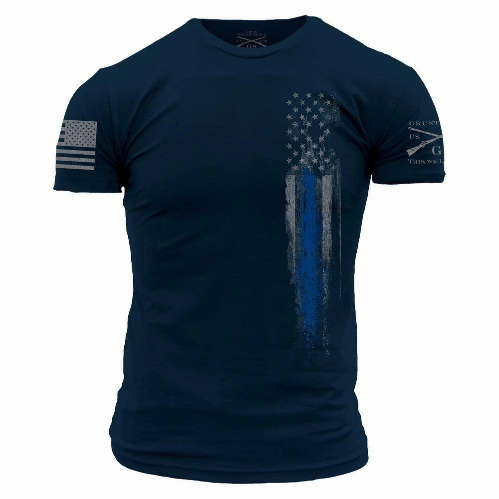 Blue Line Flag T-Shirt - Navy Anti Pilling Finish