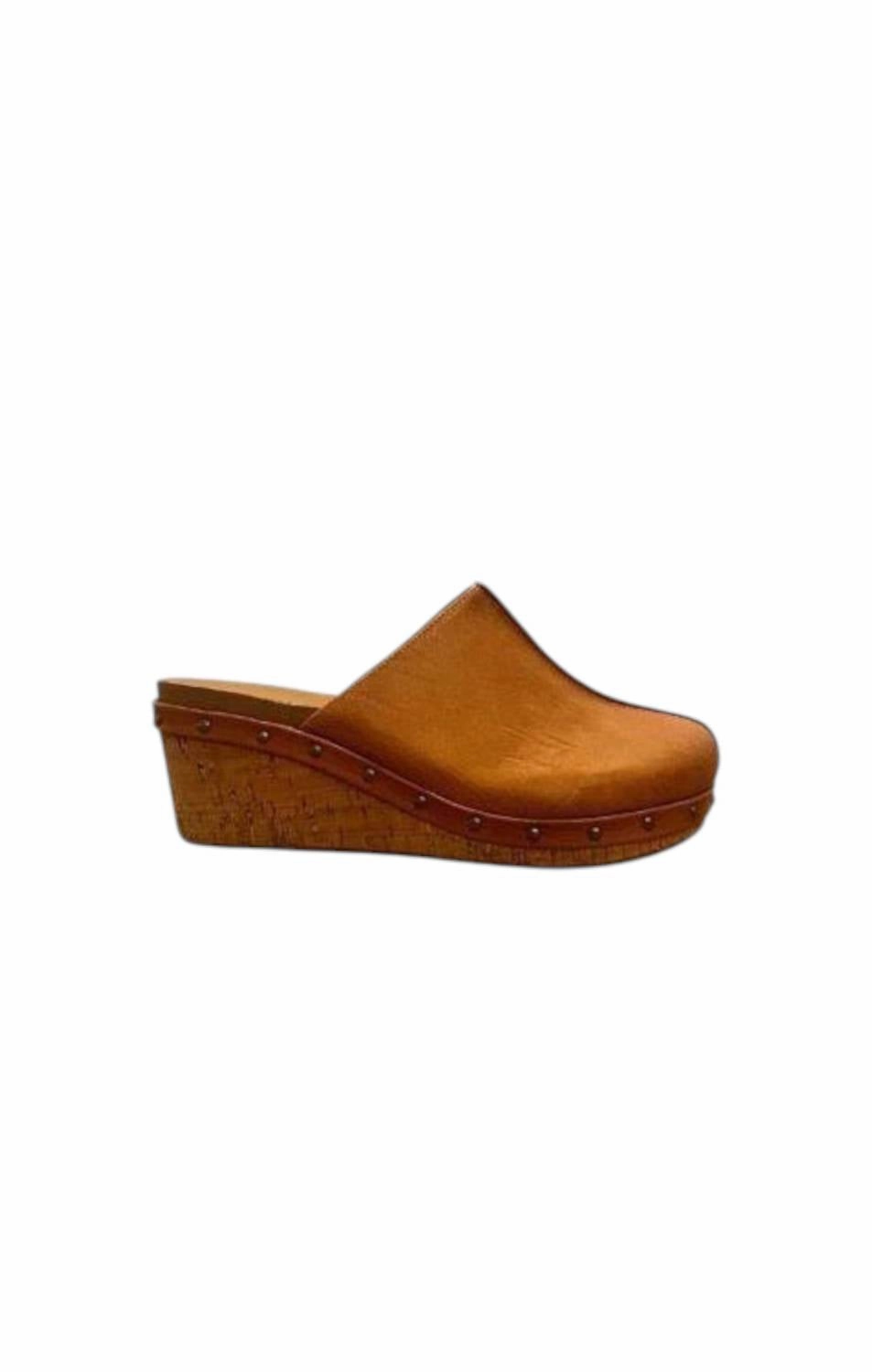 Stretchable Women's Marley Wedge Clogs In Cognac