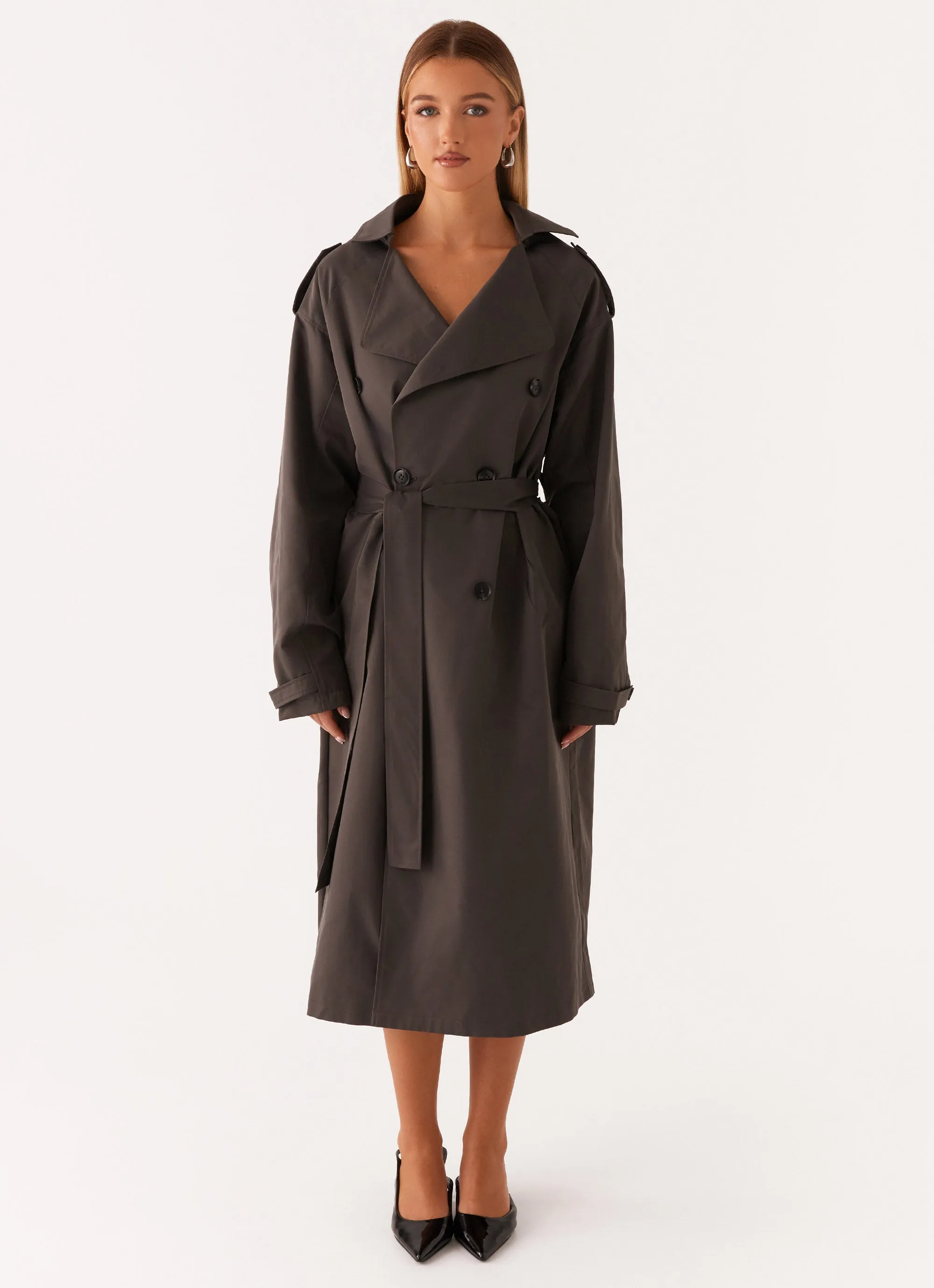 Brighton Oversized Trench Coat - Grey Contest Debate