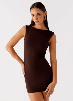 Quick Drying Vacation Outfit Radia Mini Dress - Chocolate