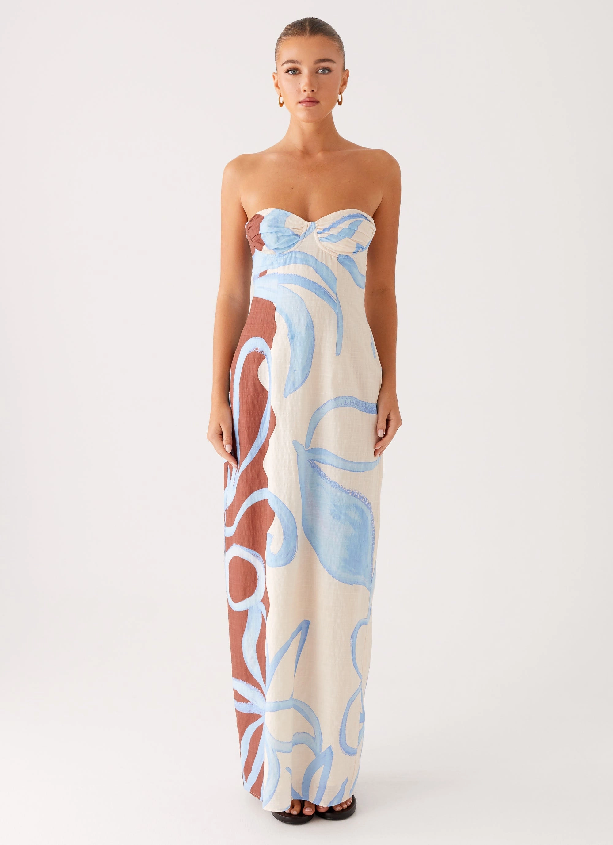 Classic Vibe Raiden Maxi Dress - Bloom Wave Print