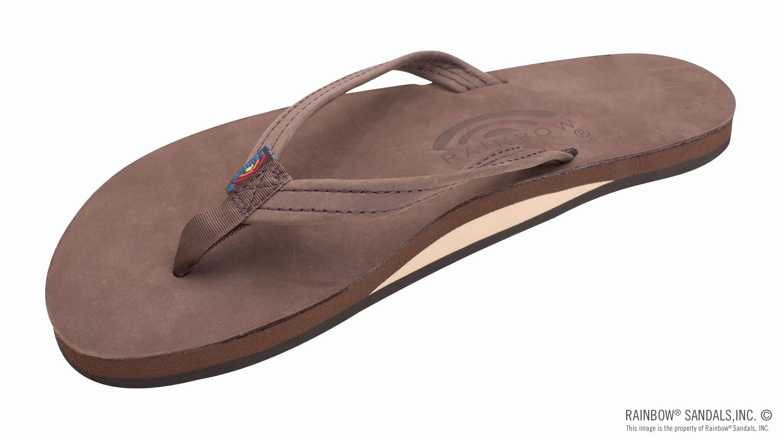Rainbow Sandals Single Layer Classic Leather with Arch Support and a 1/2" Narrow Strap Thermoplastic Uppers Vegan Material