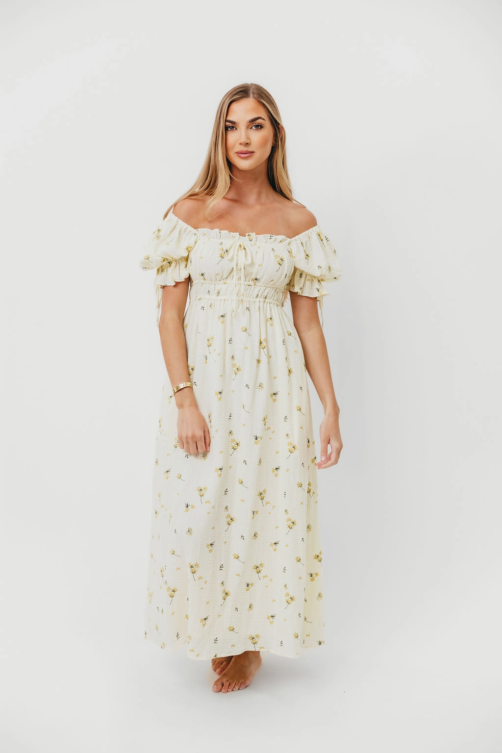 Flattering Wearable Daily Go Savanna Steppe 100% Cotton Dress in Cream - Bump Friendly & Inclusive Sizing (S-3XL)