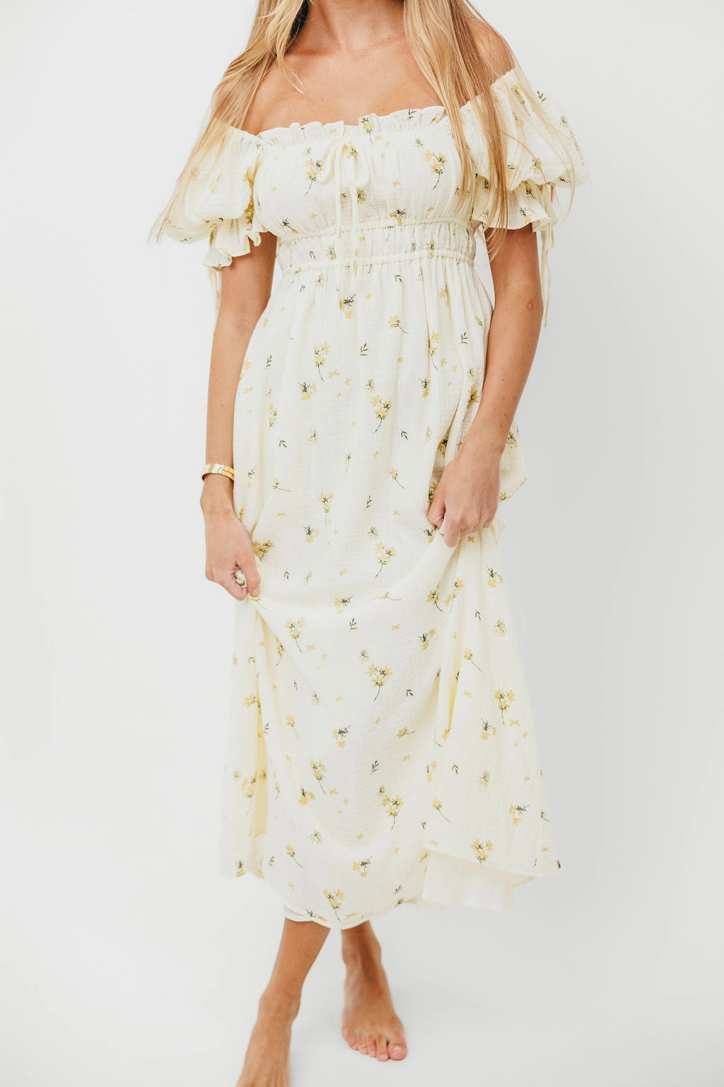 Cozy Silhouette BreathableFabric Savanna Steppe 100% Cotton Dress in Cream - Bump Friendly & Inclusive Sizing (S-3XL)