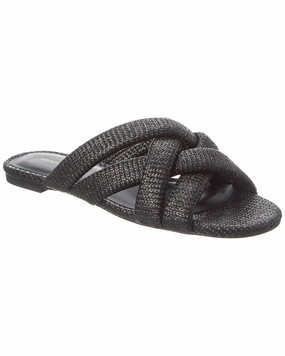 Stuart Weitzman Crossover Raffia Slide Comfortable Fit System Quick Fit Footwear