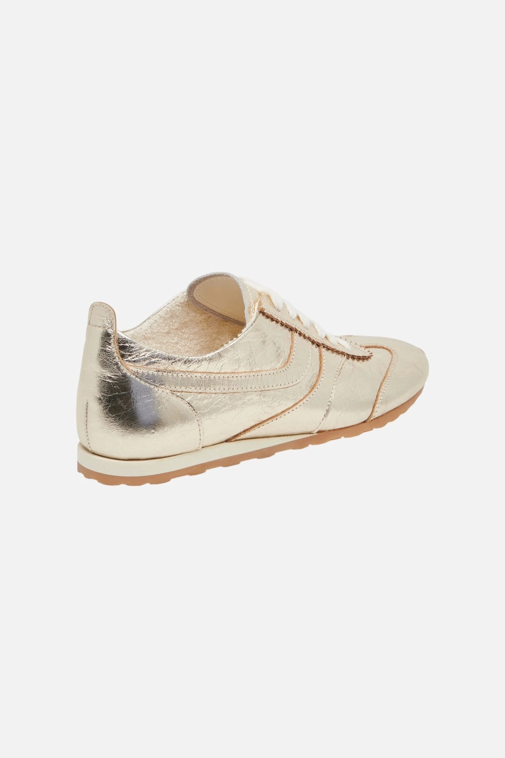 Comfort Panel Ultra-soft feel Dolce Vita Delany Sneakers in Light Gold Crinkle Patent