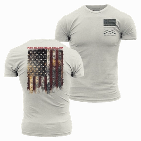 Anti Pilling Finish Set In Sleeve Red Blood Blue Collar? T-Shirt - Sand