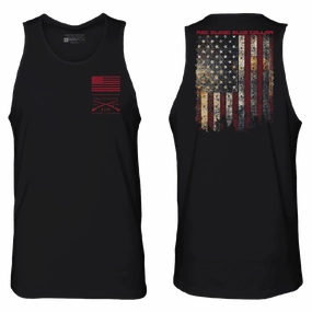 Navy Red Blood Blue Collar? Tank - Black