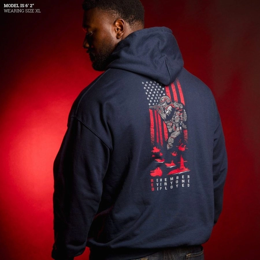 Street Mode Festival Style RED Friday Hoodie - Navy
