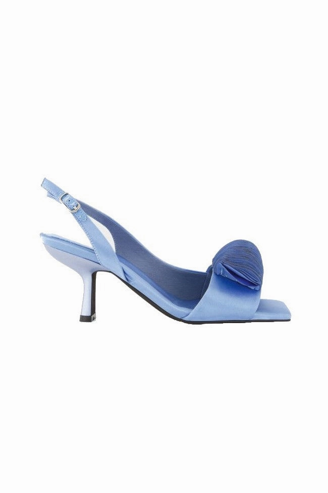 Jeffrey Campbell Duffy Heels in Blue Satin Smart Footwear Soft Material