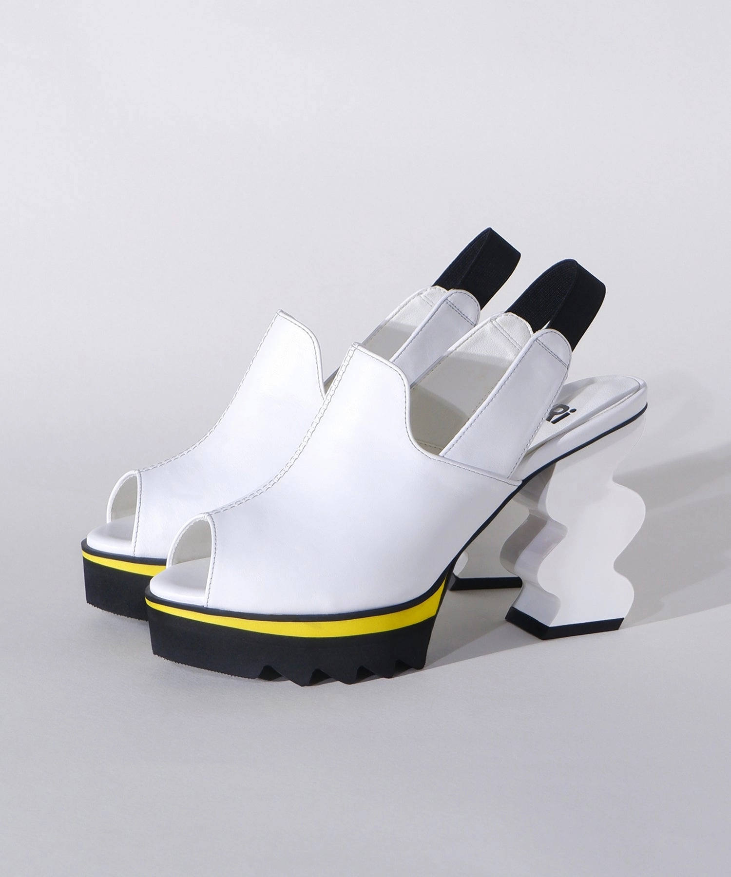 Reila White Open Toe Platform Heel Evening Stilettos