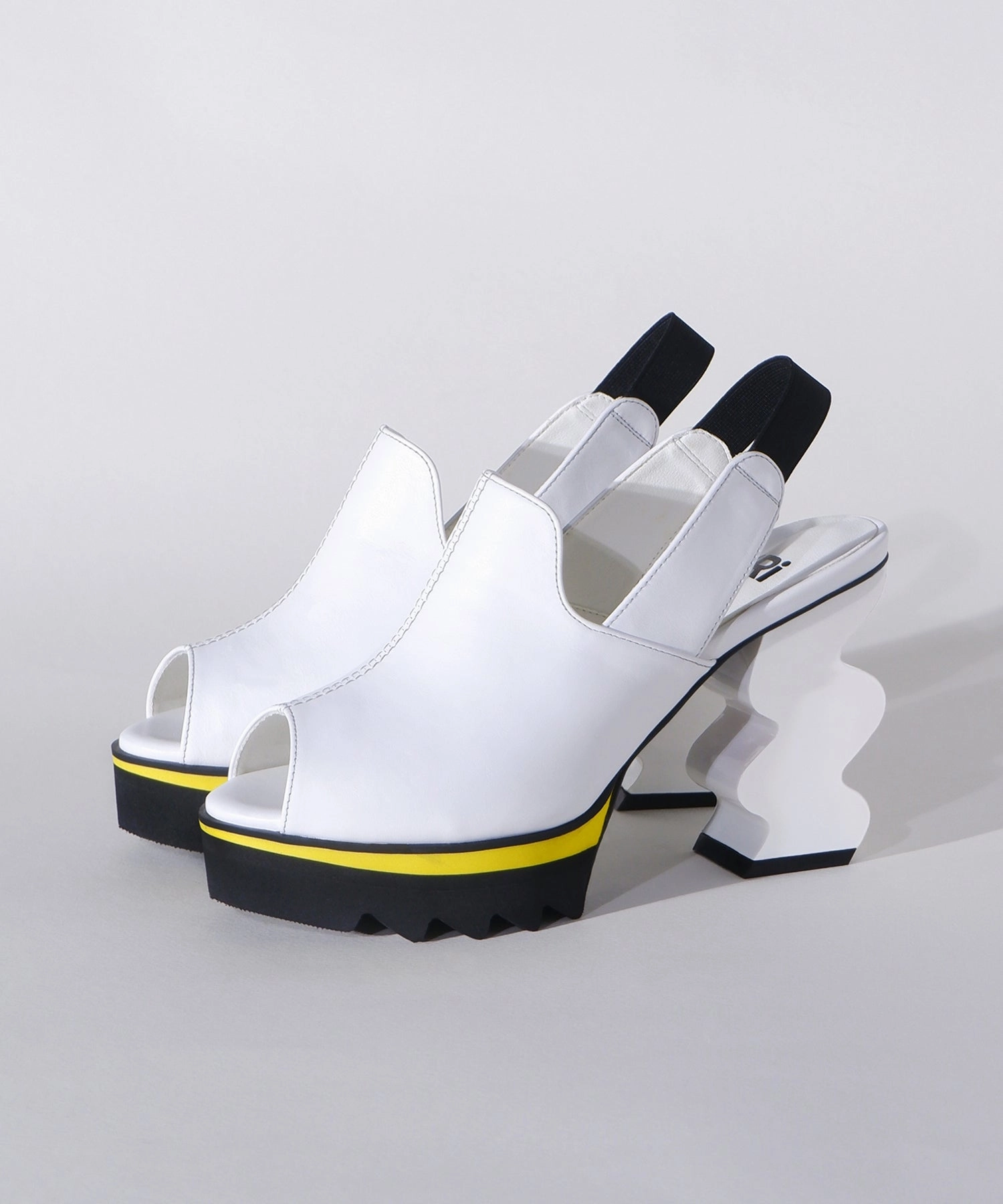 Wide Fit Heels Casual Heels for Work Reila White Open Toe Platform Heel