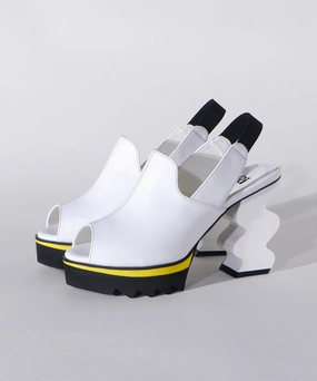 Wide Fit Heels Casual Heels for Work Reila White Open Toe Platform Heel