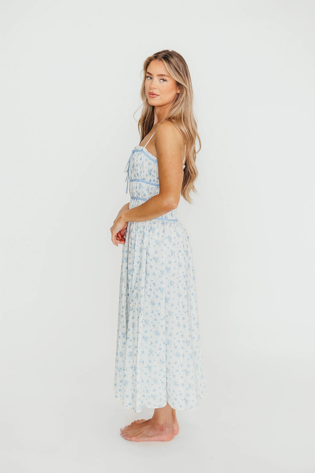 Flow Sleeve Vanessa Midi Dress in Blue *Final-Sale*