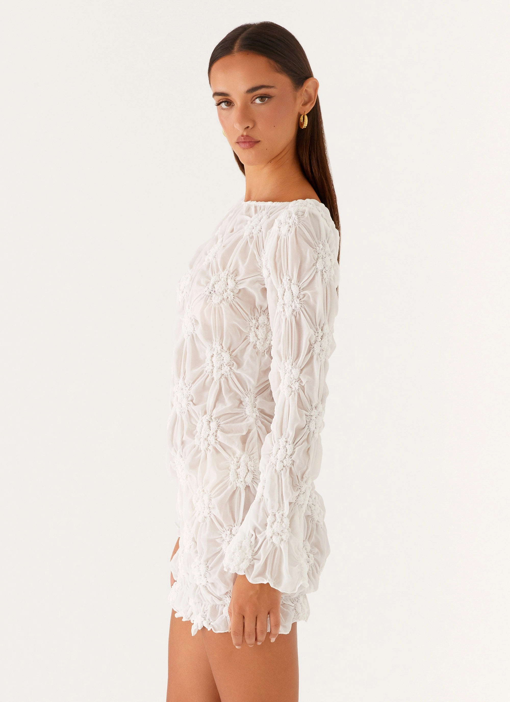 Mia Long Sleeve Dress - Ivory Night Charm