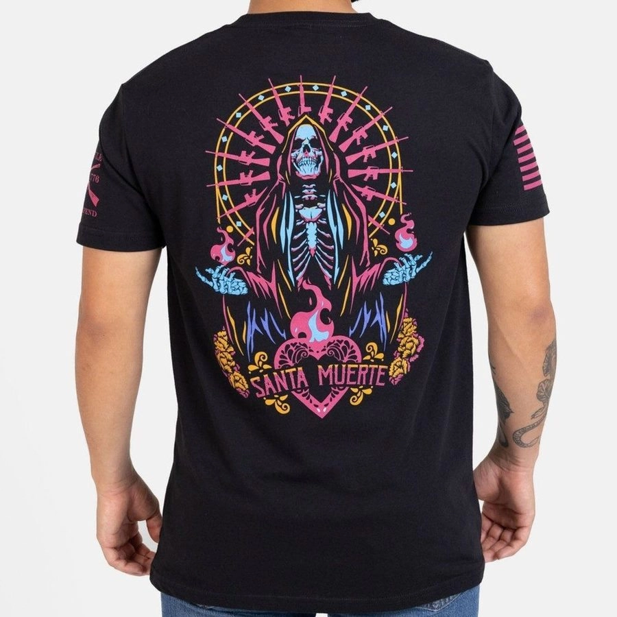 Santa Muerte T-Shirt - Black Movie Night AntiPilling Treatment