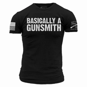 Basically A Gunsmith T-Shirt - Black Comfy Top Quick Fit Comfort