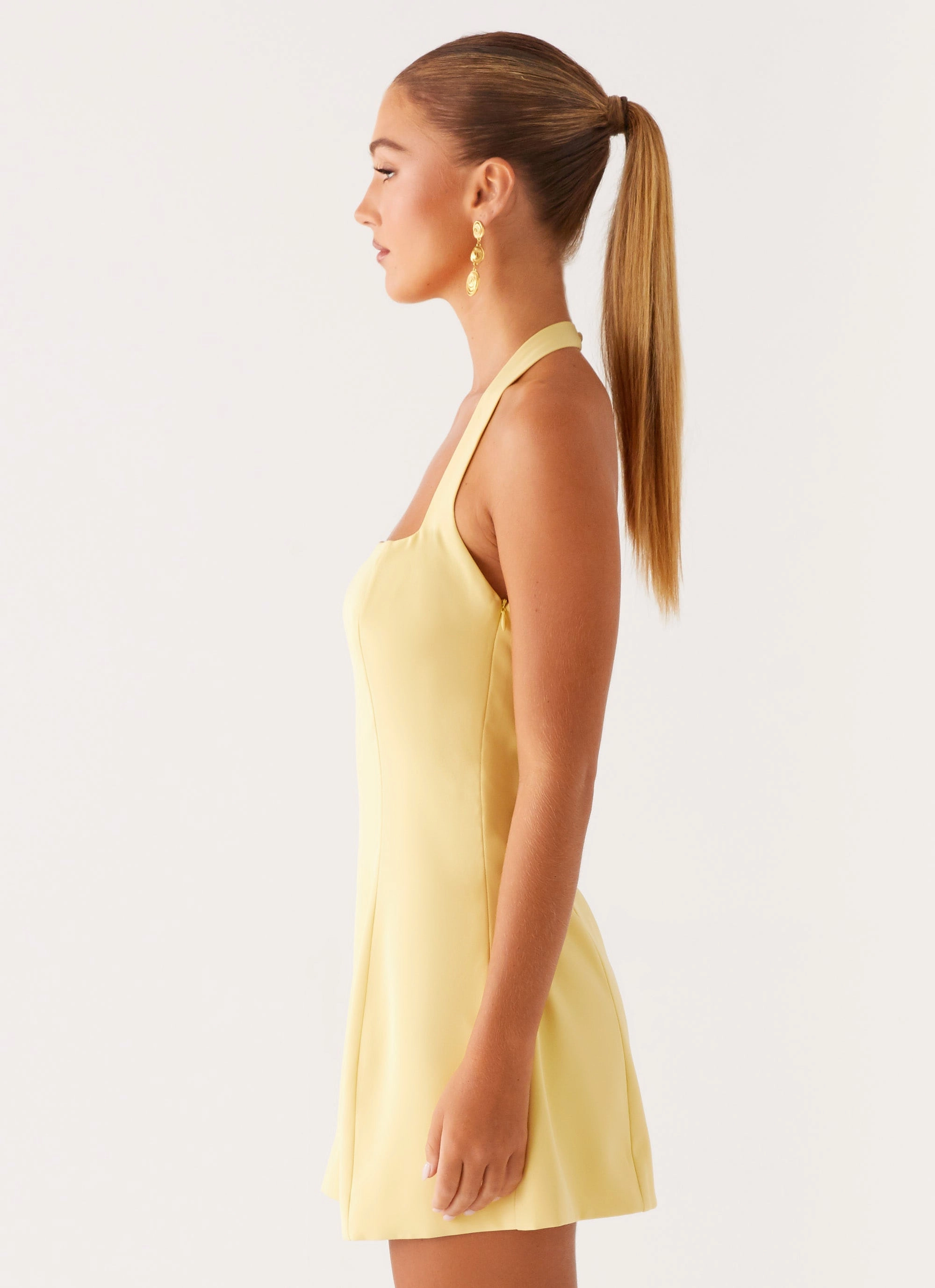 Remi Halter Mini Dress - Yellow Day To Night