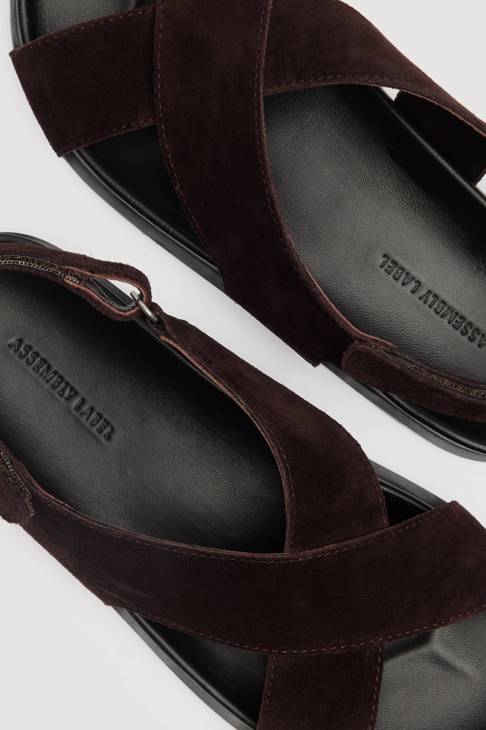 Sleek Feel Weatherproof Coating Ren Suede Crossover Sandal