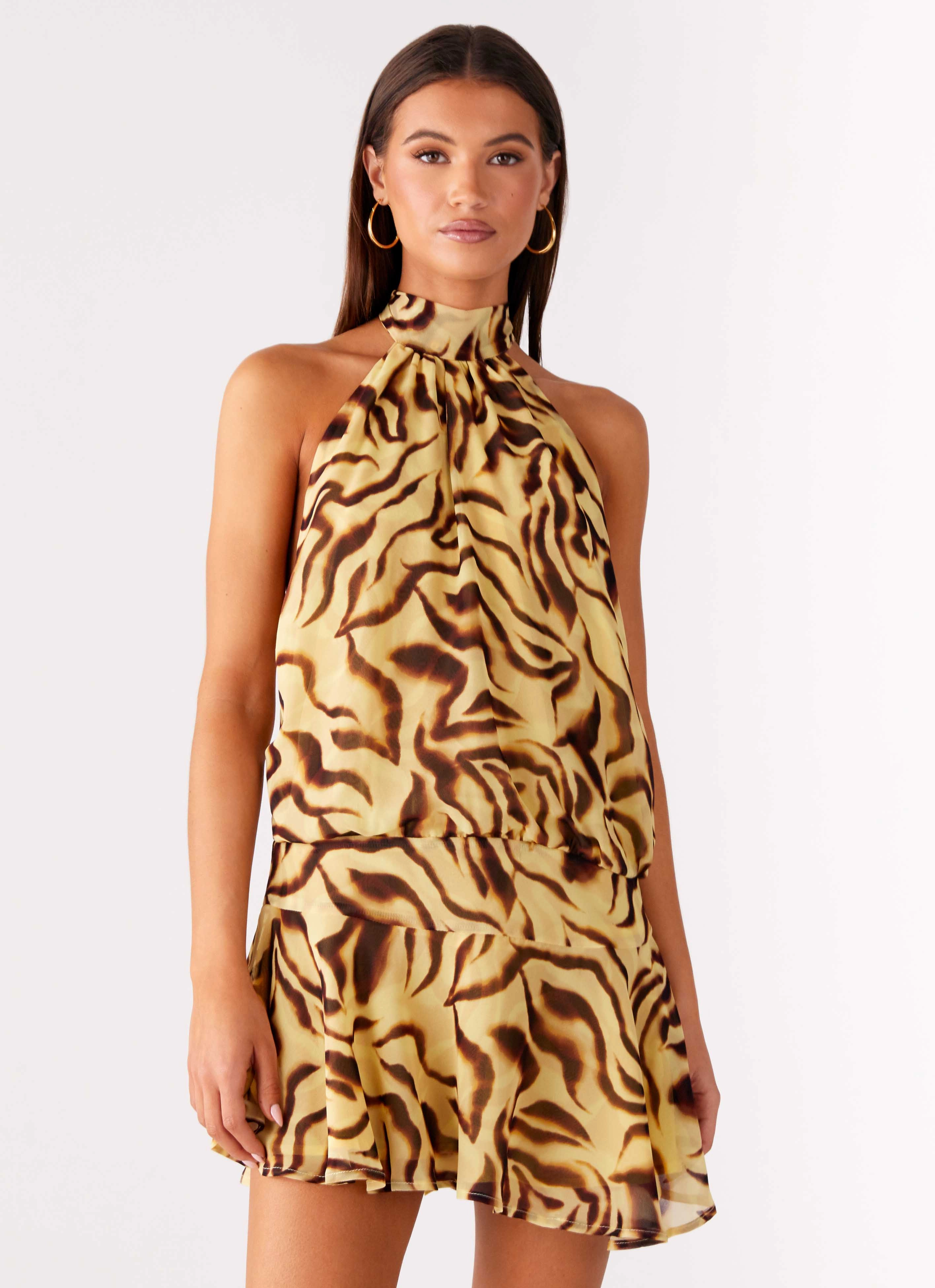 Zulla Backless Mini Dress - Laguna Print Bright-Hue