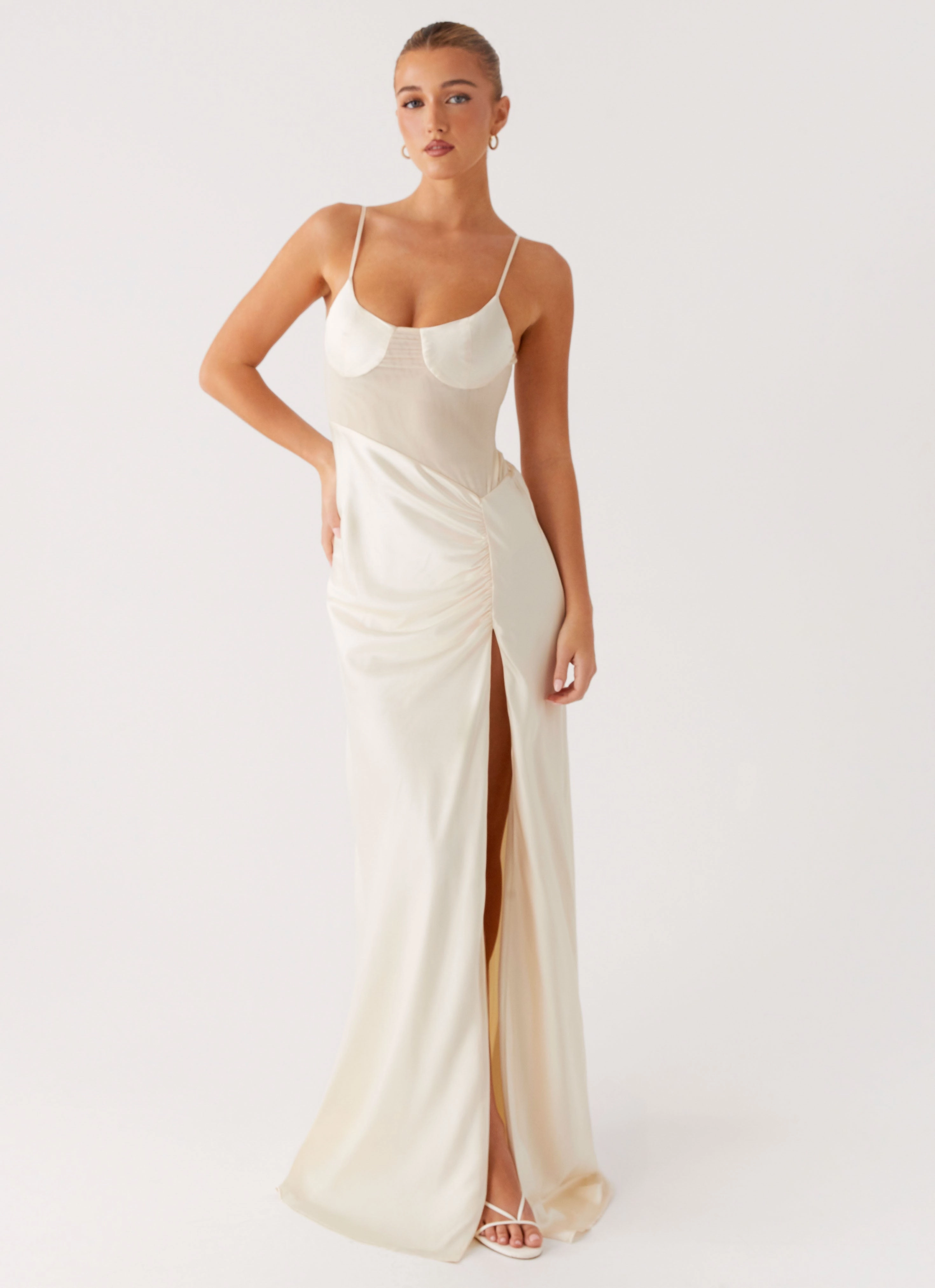 Anti-Static-Finish Rising Sun Maxi Dress - Off White
