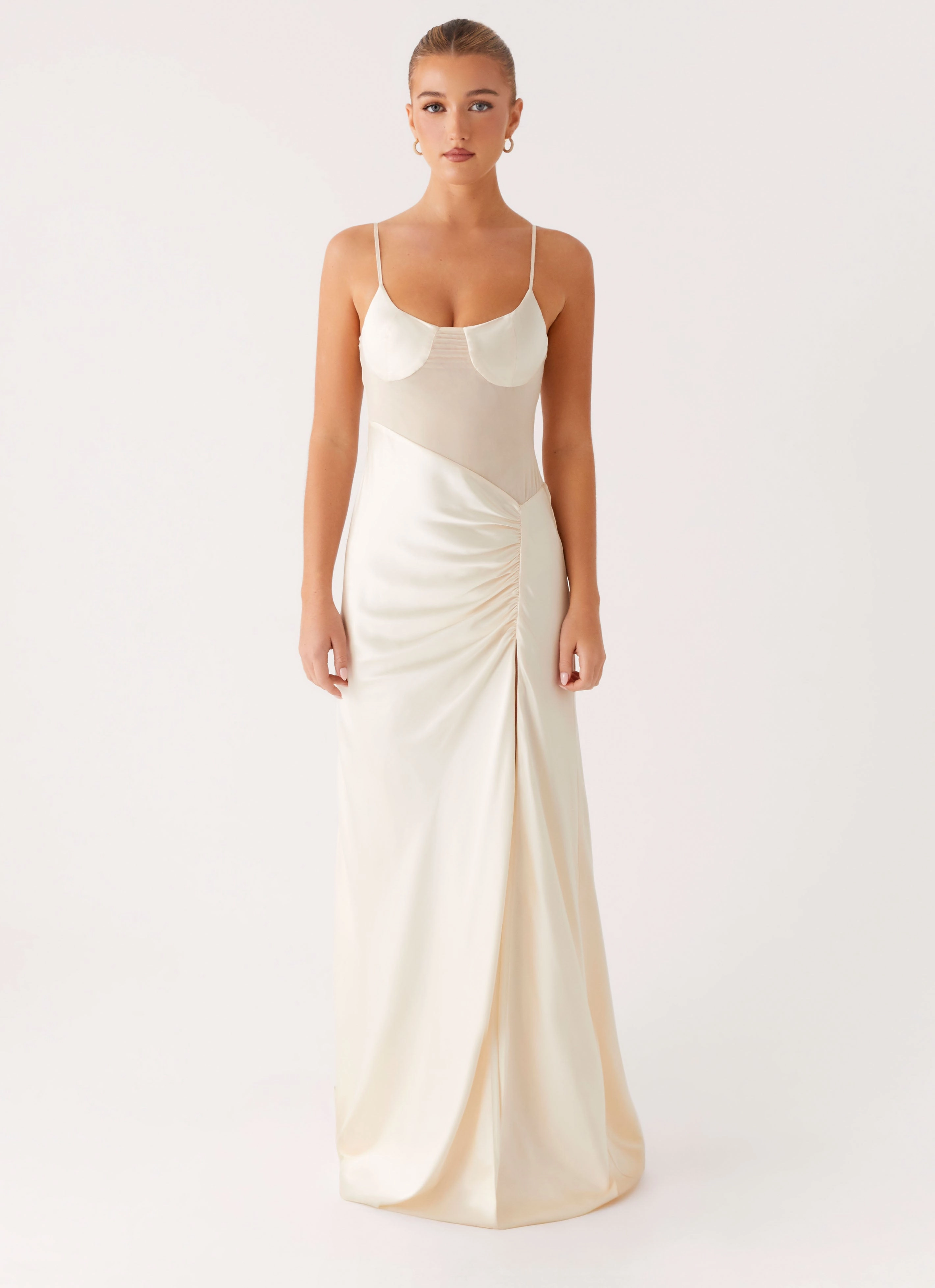 Rising Sun Maxi Dress - Off White Chic Style Wear Clean Drape