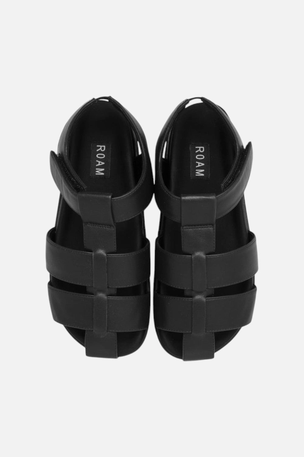 Roam 90'S Stack in Black Vegan Leather Contoured Footbed Shape