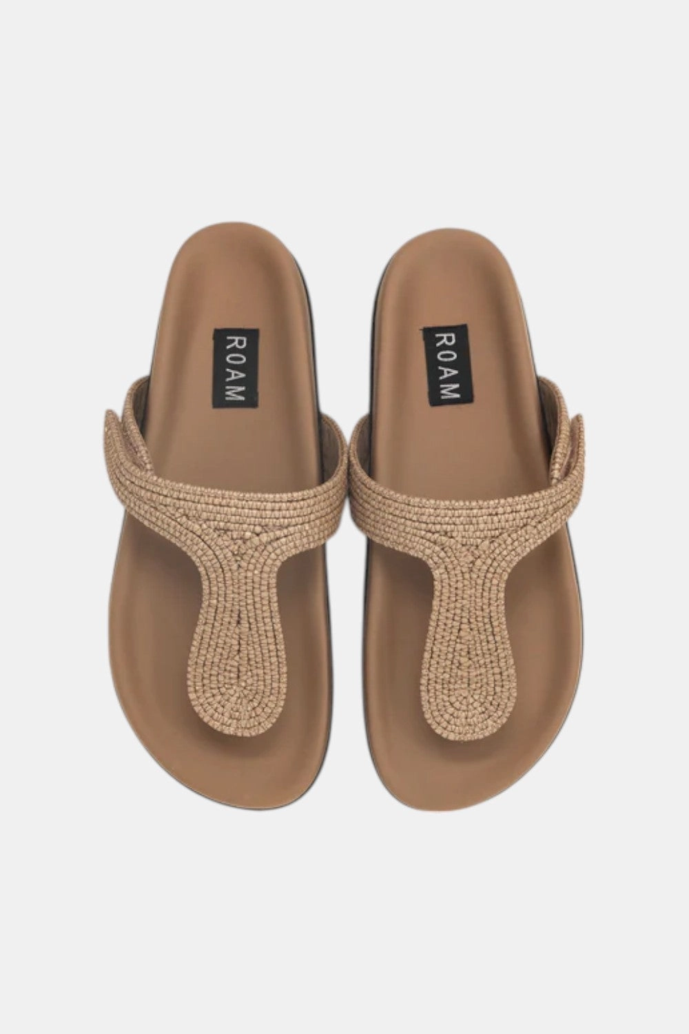 Roam Raffy T Sandal Natural Raffia Fashionable Beachside Footwear