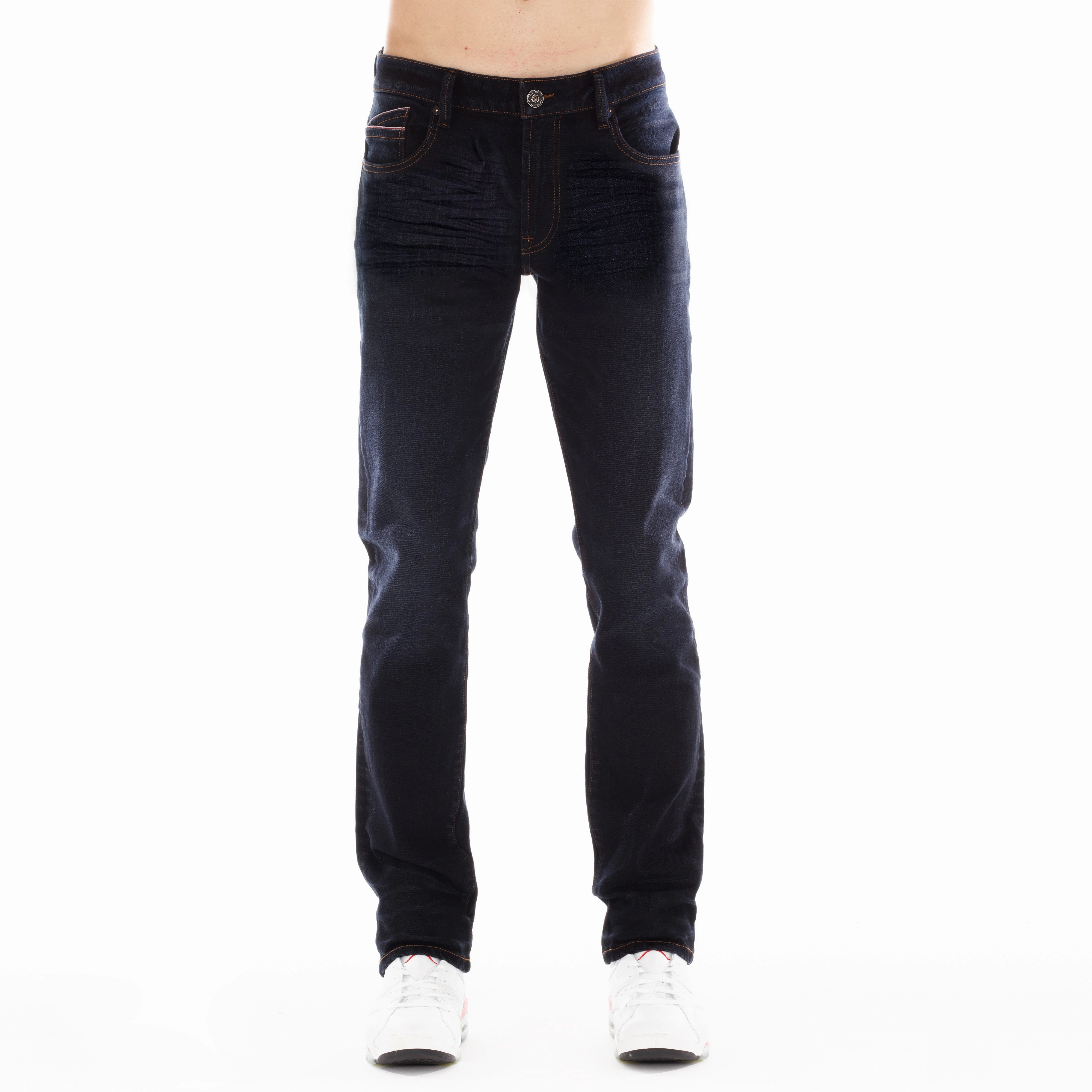 Rocker Slim Jeans in Rinse Black ?C Slim Fit Denim Selvedge Detailing