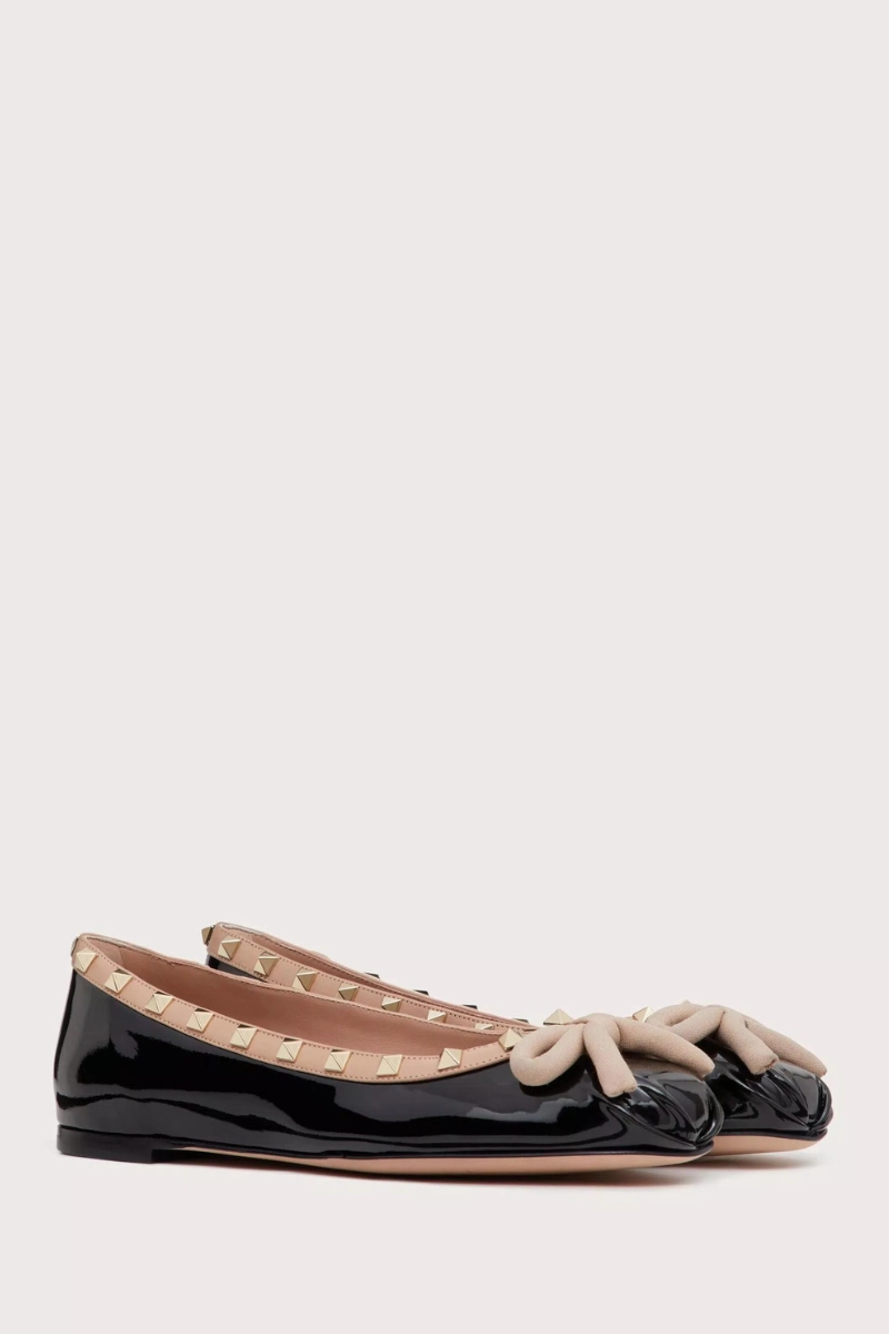 Comfortable Walk Rockstud Leather Ballerina