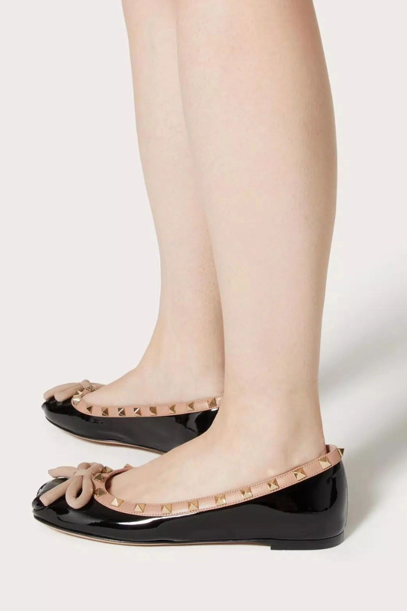 Rockstud Leather Ballerina Trendy Appearance Gallery Visit
