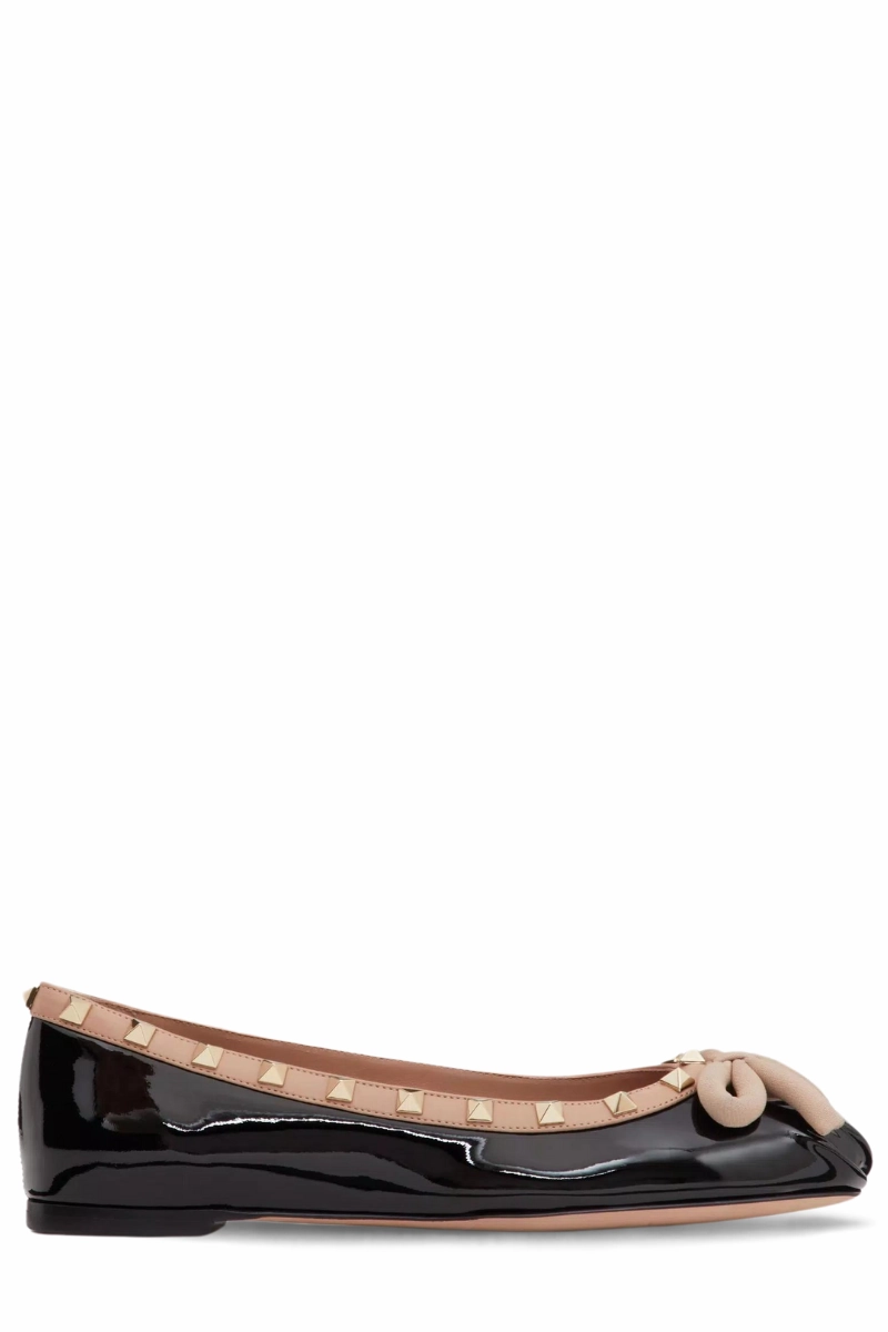 Board Walk Rockstud Leather Ballerina