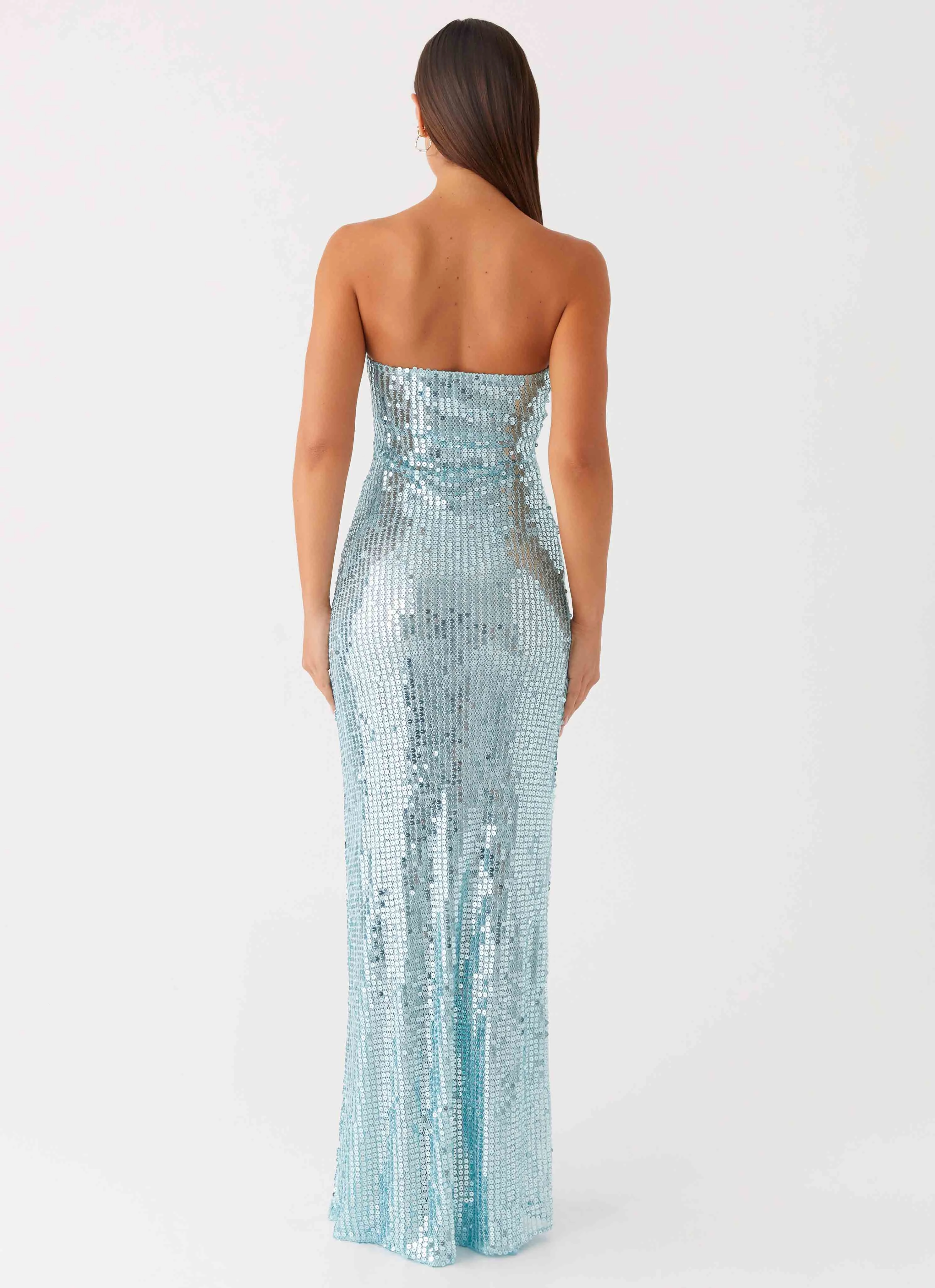 Lyric Sequin Maxi Dress - Turquoise Soft Curve