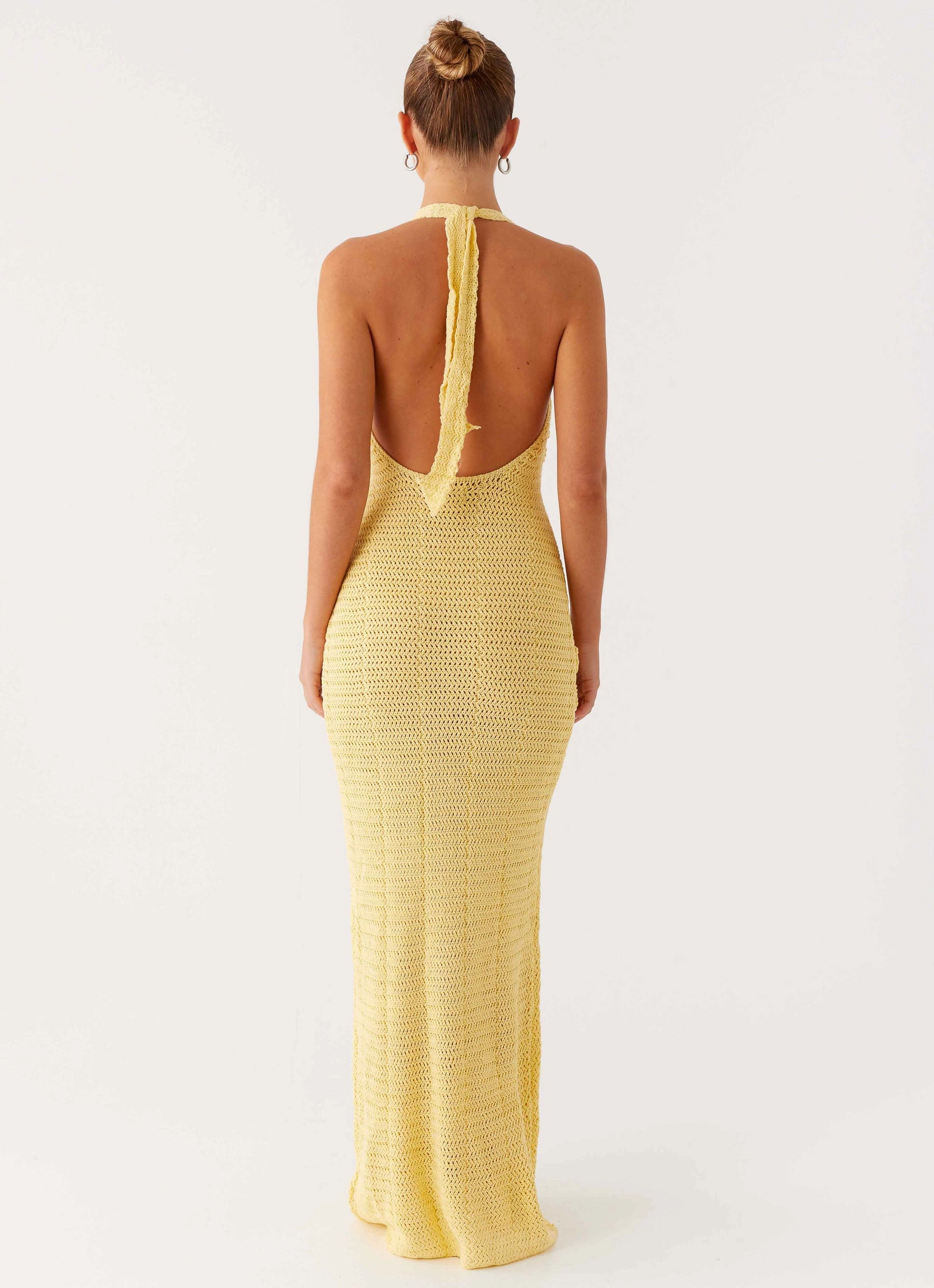 Trend Glow Novalee Flower Crochet Maxi Dress - Yellow
