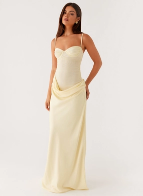 Romy Maxi Dress - Yellow Pocket-Detail Year Round