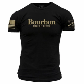 Bourbon Makes It Better T-Shirt - Black Classic Vibes Playful Vibes