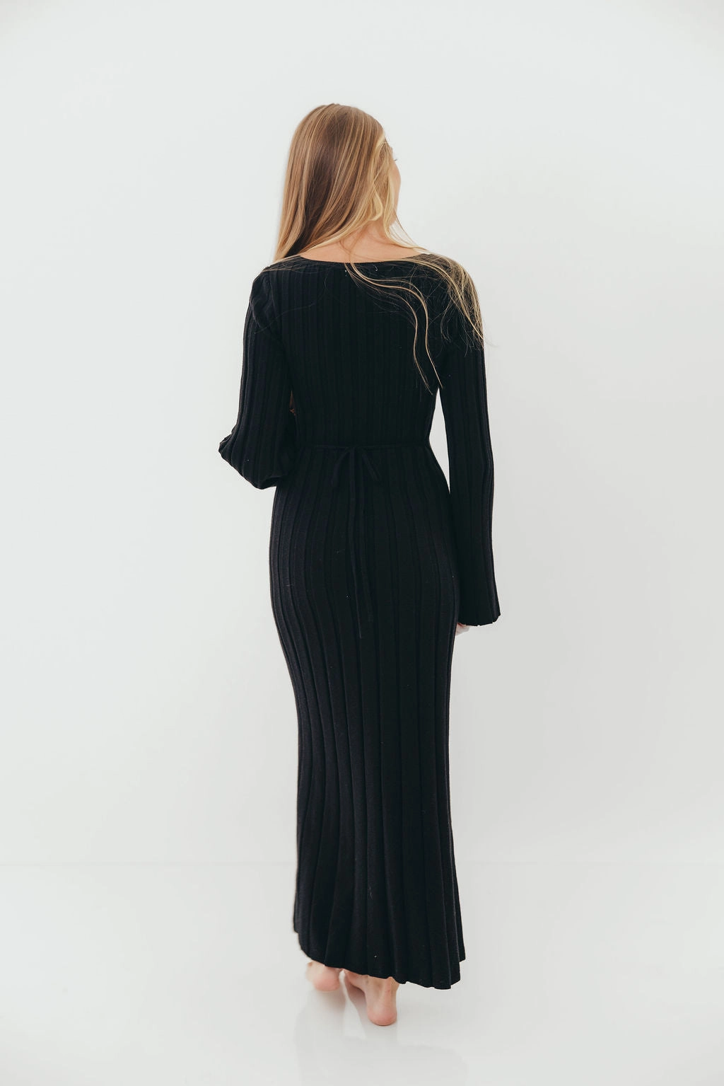 Rowan Square Neck Maxi Dress in Black Smart Layer