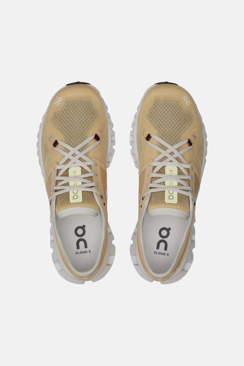 ON Running Women's Cloud X 3 60.97789 in Savannah/Frost Water Resistant Finish Functional Edge