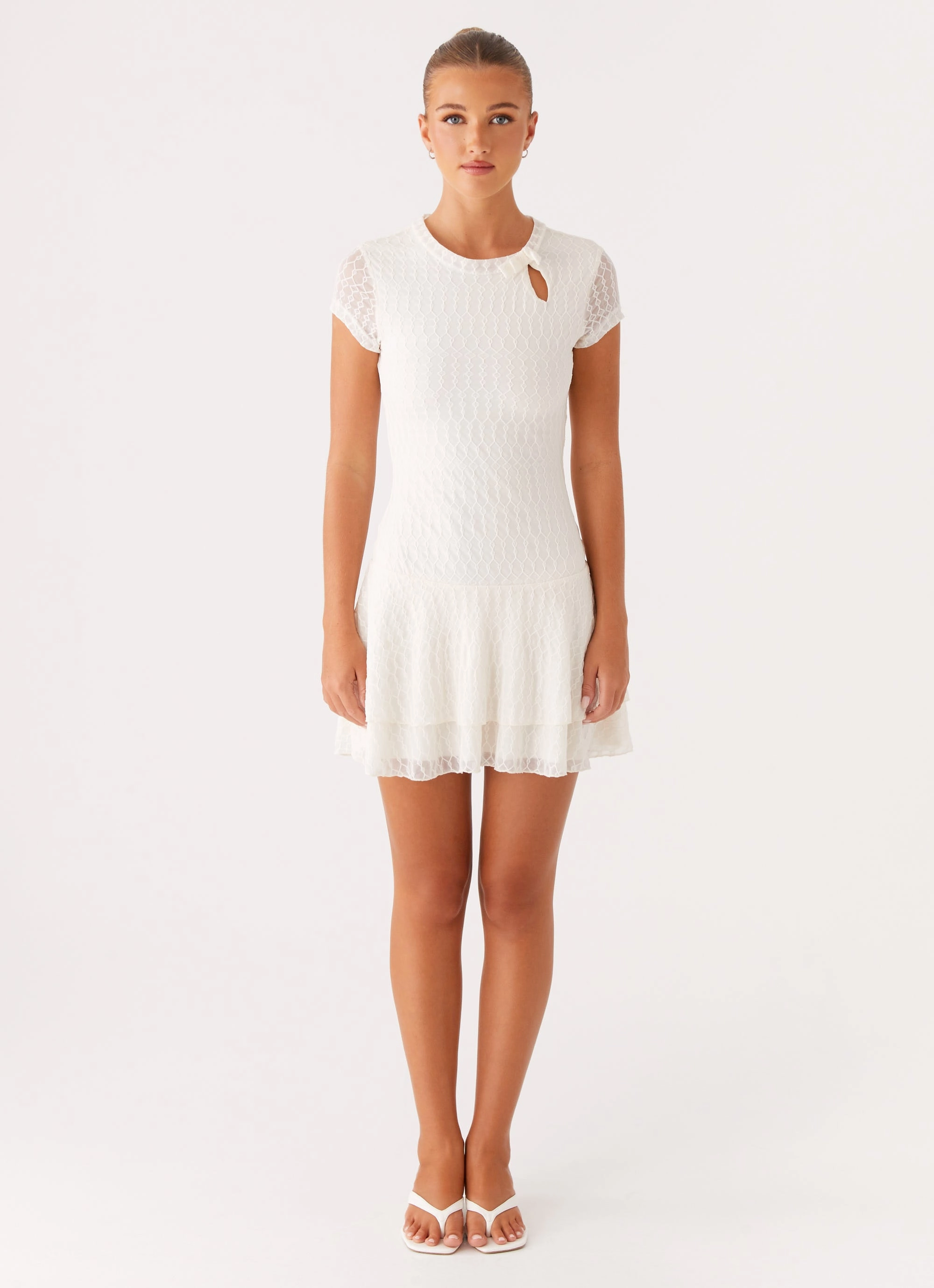 Esty Mini Dress - Ivory Light Cloud Knit Cool