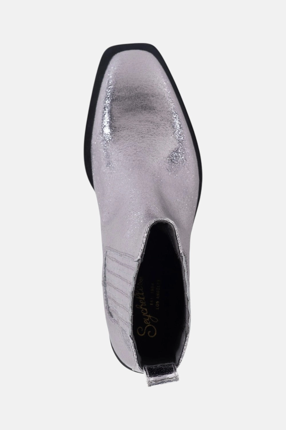 Seychelles Hold Me Down Booties in Metallic Leather Silver Mud Resistant Functional Minimalist Rugged Built City Walking