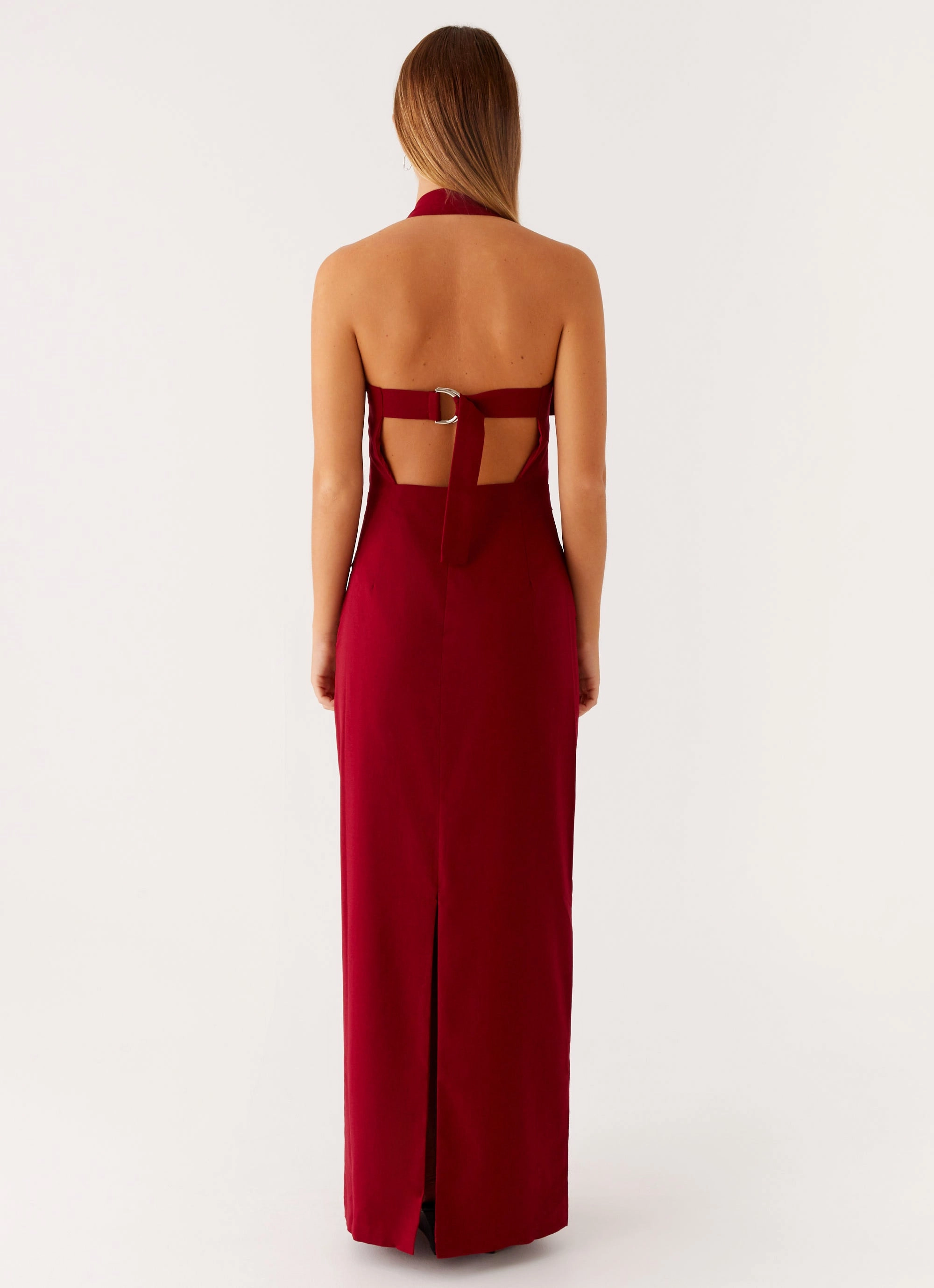 Rumour Has it Maxi Dress - Red Vibrant Edge Playful-Detail
