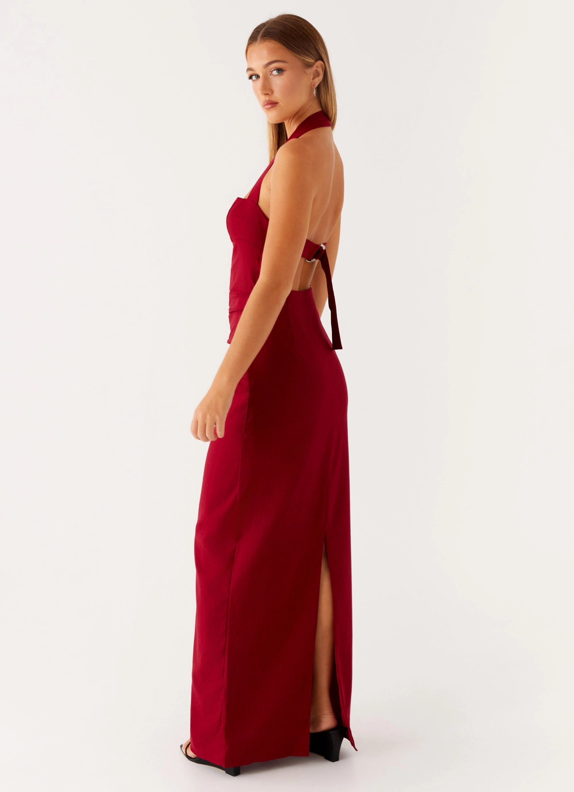 Rumour Has it Maxi Dress - Red Ankle-length