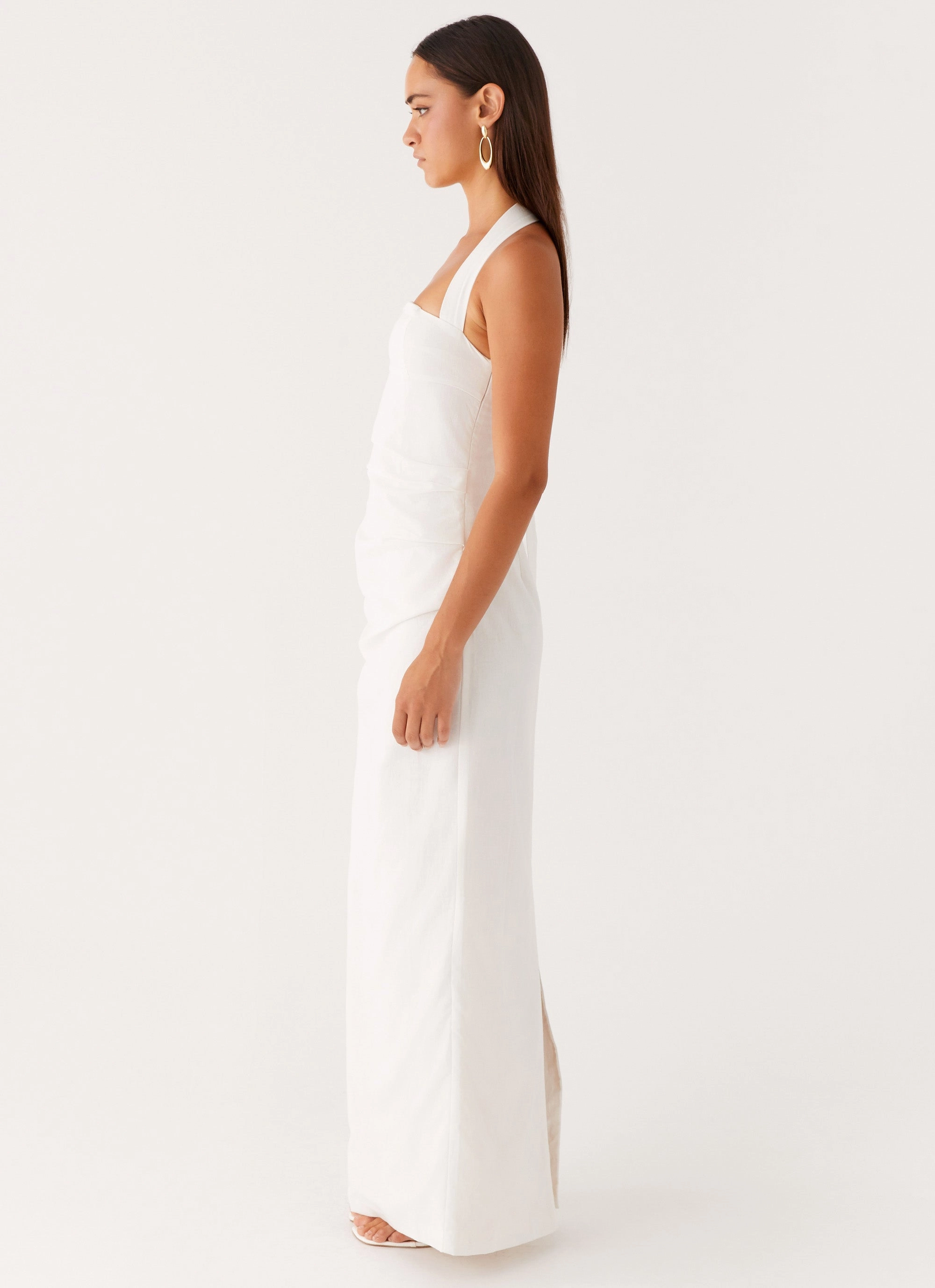Rumour Has it Maxi Dress - White Minimal Mood Light Silhouette