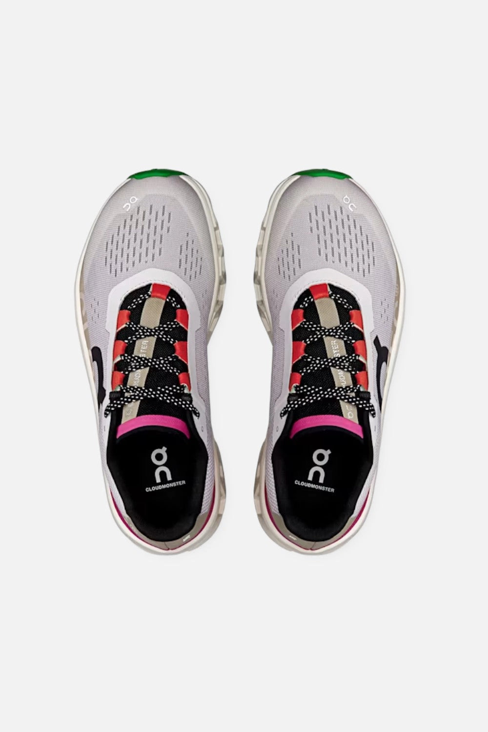 Knit Fabric Design Neutral Stride Engineering ON Running Women's Cloudmonster in Silver & Ivory