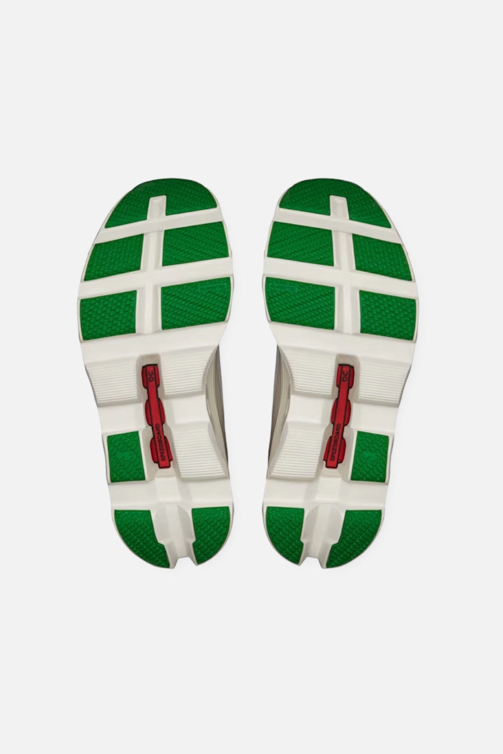 ON Running Women's Cloudmonster in Silver & Ivory Cushioned Insock Sustainable production